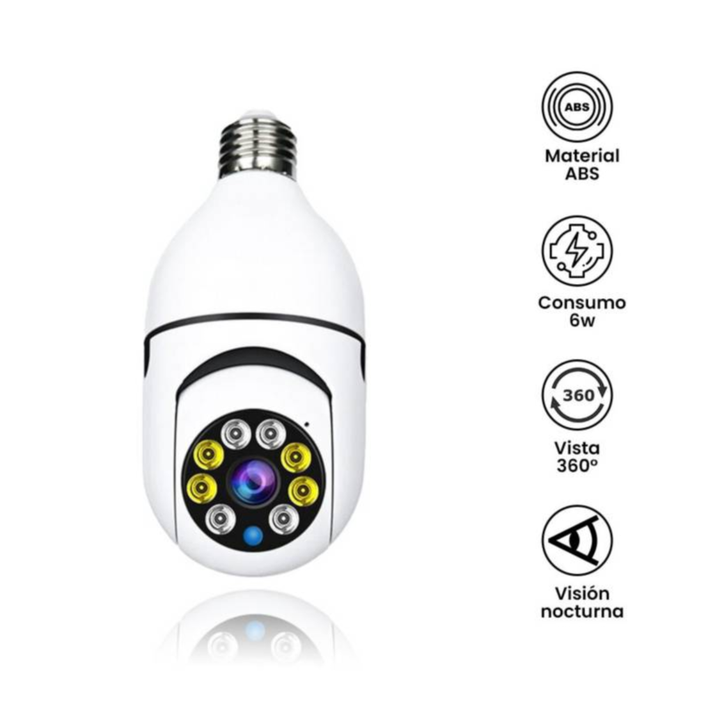 Cámara WiFi Lámpara de Seguridad Giratoria 360 Full HD - V380