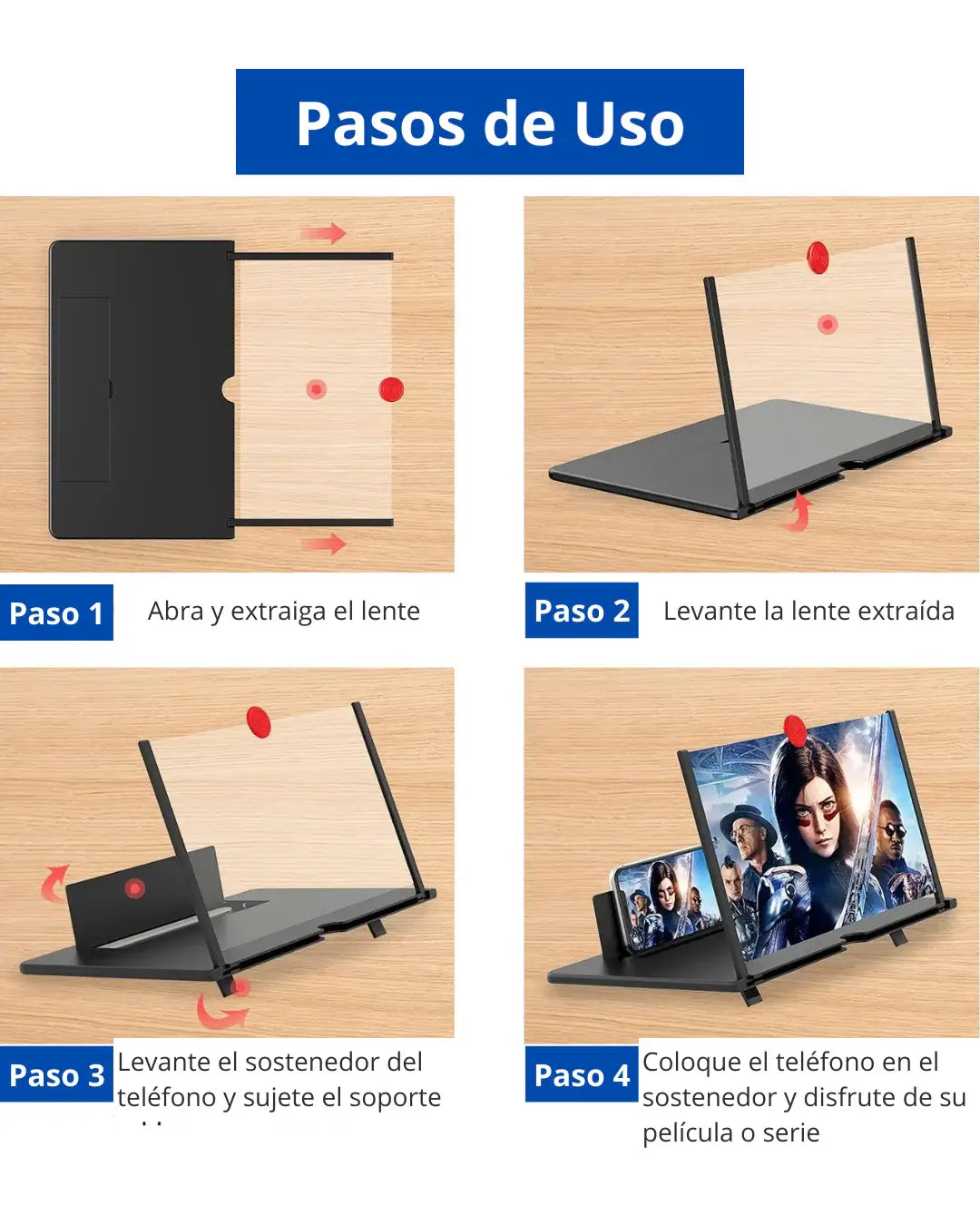 Amplificador de Pantalla Plegable HD – Convierte tu celular en una mini pantalla gigante
