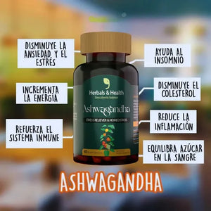 Ashwagandha Reduce cortisol & estrés +ENVÍO GRATIS